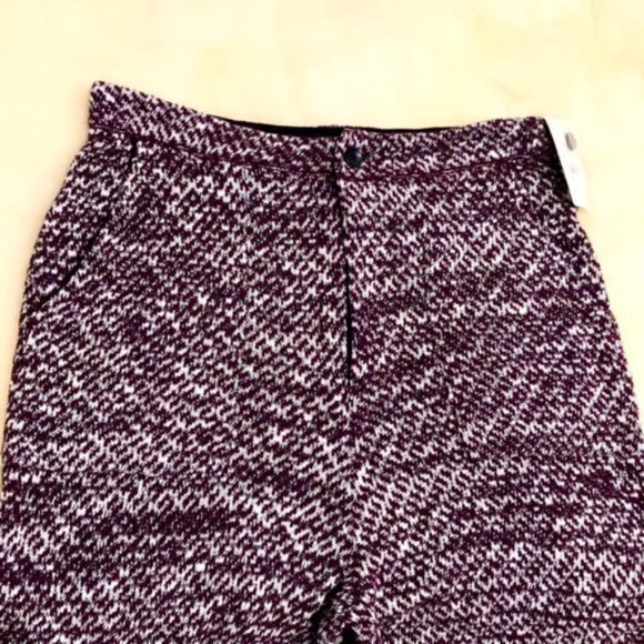 Free People Cozy Knit Deep Red Combo Pants. S - Picture 9 of 9